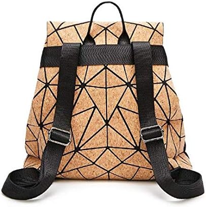 Geometrik mantar sırt çantası Vegan sırt çantası çevre dostu mantar sırt çantası kadınlar için