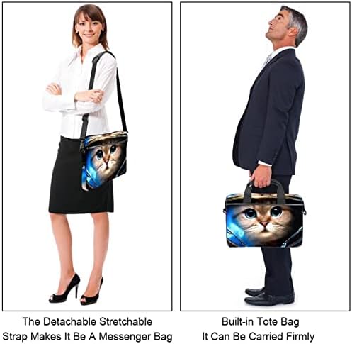 Serin Galaxy Kedi Spaceman laptop çantası Kadınlar için Messenger omuzdan askili çanta 14.5 İn Laptop taşıma çantası İş Evrak