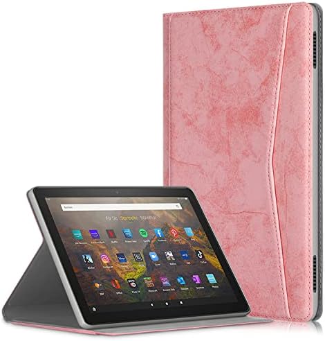 Cüzdan Tablet Kılıf Kindle Yangın HD10/ HD 10 Artı 2021 11th Gen, akıllı Sentetik Deri Mat Çevir Standı Kapak Kart Yuvası ile