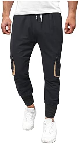BEUU Konik Pantolon Mens için, Bahar Patchwork Camo Kargo Jogger Pantolon Moda Streetwear Casual Koşu Sweatpants